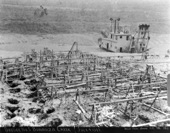Yukon Gold Company Dredge No. 5 at Bonanza Creek, July 4, 1913.