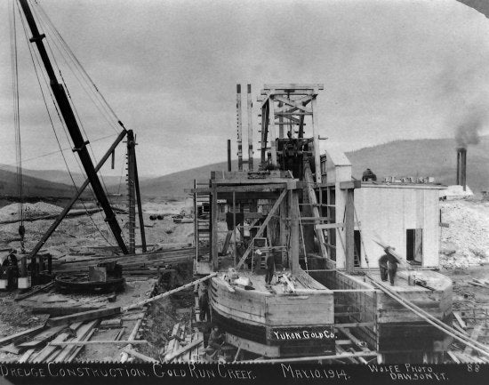 Yukon Gold Company Dredge Construction Gold Run Creek, May 10, 1914
