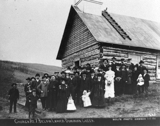 Church at 7 Below Lower Dominion Creek, 1906.