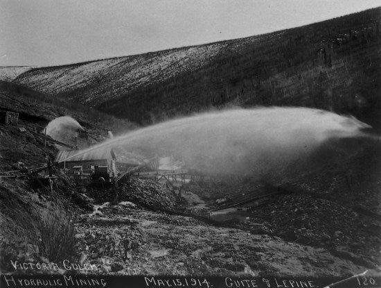 Victoria Gulch Hydraulic Mining Guite and Lepine, May 15, 1914.