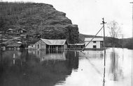 South end of Dawson City during Flood, c1944.