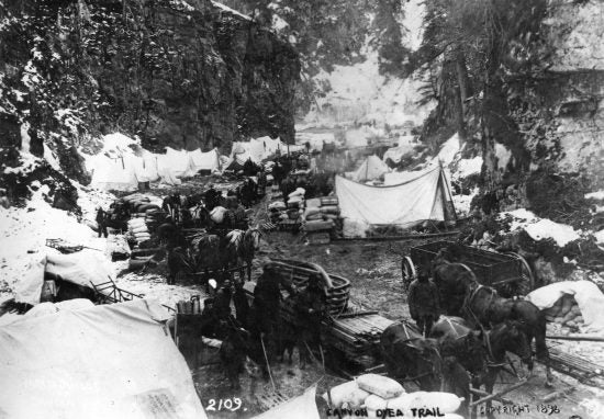 Camp on Dyea Trail, 1898