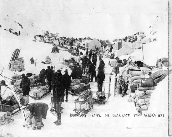 Boundary Line on Chilkoot Pass, Alaska, 1898.