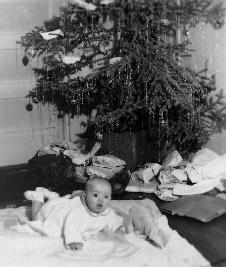Born Aug. 25, 1944. Carol Ann Boutillier age 4 months. Taken on her first Christmas