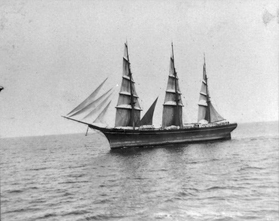 Sailing vessel in Pacific Ocean, 1898