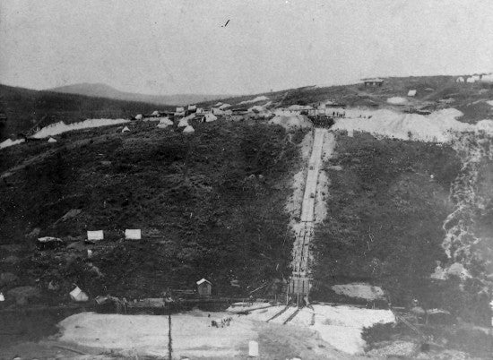 White Channel mining on Cheechako Hill, Grand Forks, Yukon, c1903