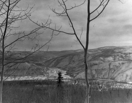 Bonanza Creek taken from across the Klondike Valley, c1946