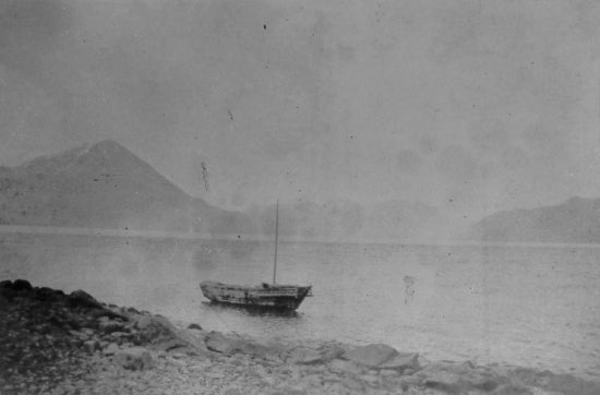 Our boat at Anchor on Lake Bennett, May 22, 1898.