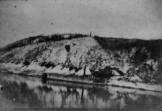 U.S. Governmentt Collier and Coal Station on Yukon River 20 miles below, Rampart City, September 19, 1899.