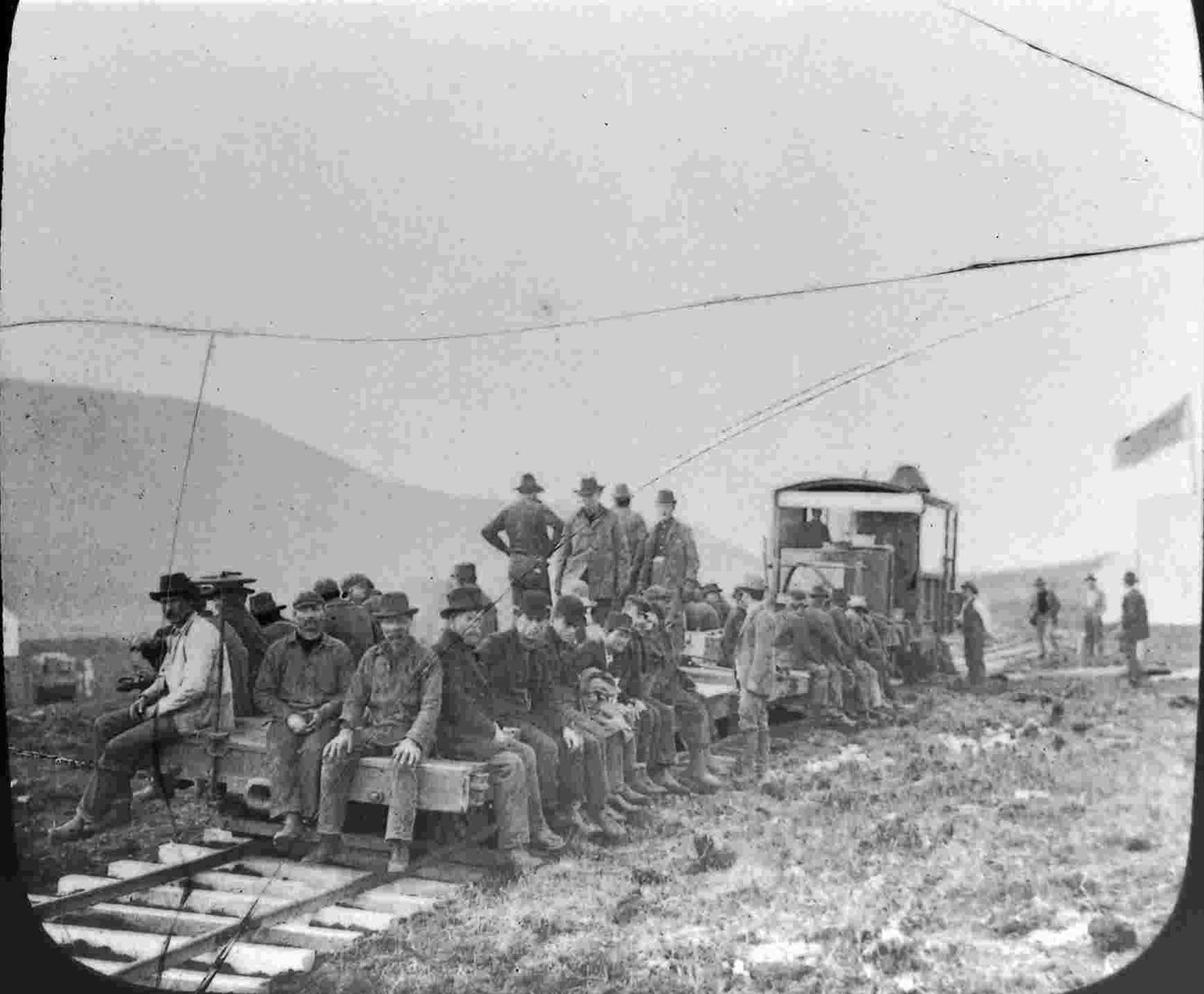 Miners on a Railway Car, c1898