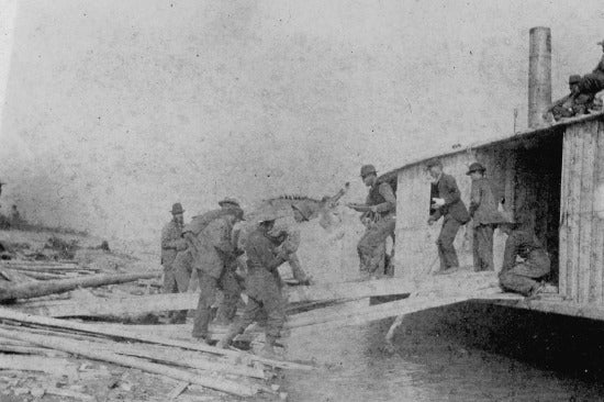 Loading the Burro on the Iowa, 1898