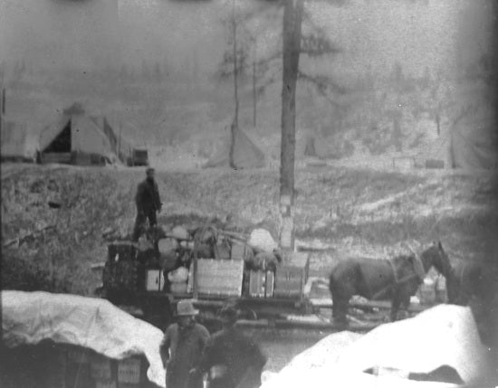 Tram from Miles Canyon to Whitehorse, c1899