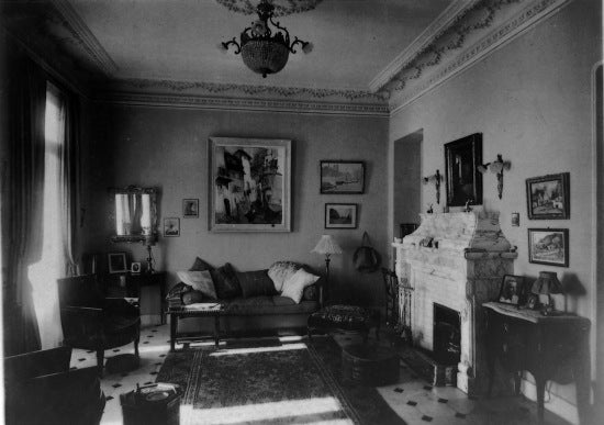 Robert Service's living room in Monte Carlo, c1950