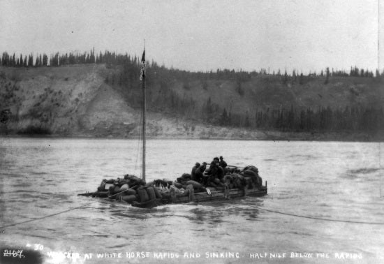 Wrecked at White Horse Rapids and Sinking, Half Mile Below The Rapids, 1898