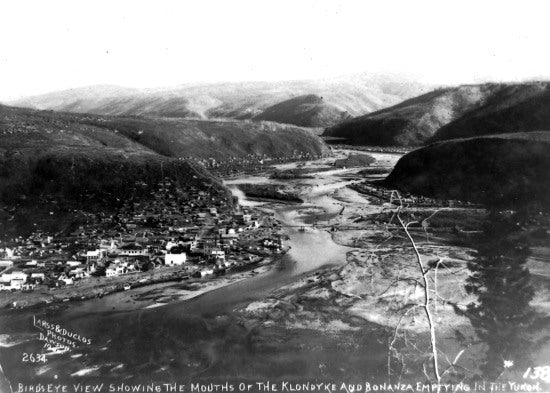 Bird's Eye View Showing the Mouths Of The Klondyke and Bonanza Emptying in the Yukon, 1899