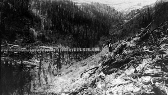 Construction of Twelve Mile Ditch at Slate Creek, c1910