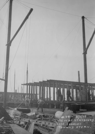 View of Starboard Side, Looking Toward Stern, 1911.