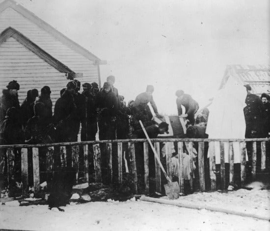 Burial of the Lost Patrol at Fort McPherson, c1911
