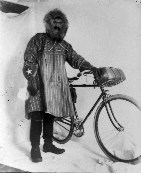 Bjorn H. Svendsen Rode Bicycle from Skagway to Dawson onStage Line Road, c1900.