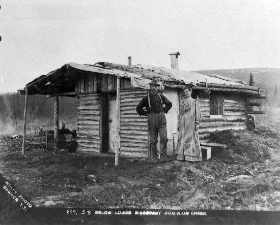 Edward and Jennie Priest, Dominion Creek, c1900.