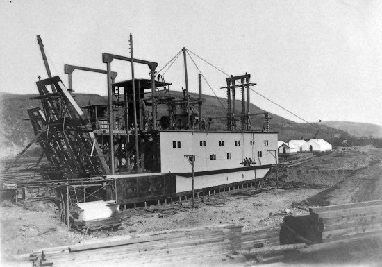 Marion Steam Shovel Company Dredges under construction in the Klondike Valley, c1913.