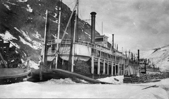 Sternwheelers Docked for Winter, c1913.
