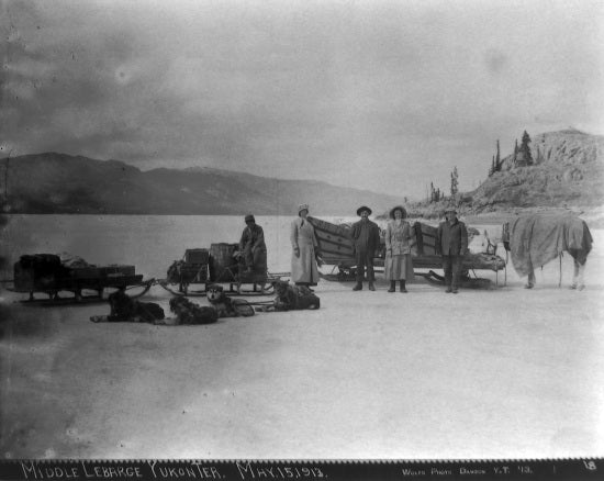Travelling on Lake Lebarge, May 15, 1913.