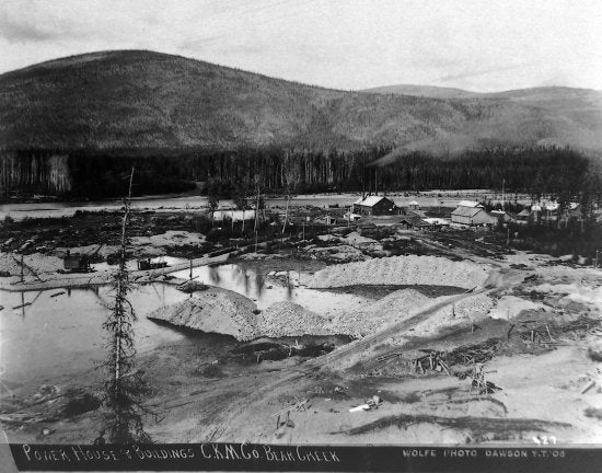 Power House and Buildings Canadian Klondike Mining Company, Bear Creek, 1906.