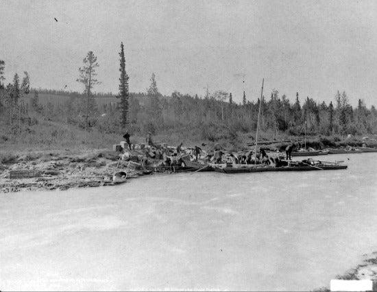 Drying Cargo After Shooting Whitehorse Rapids, 1898.