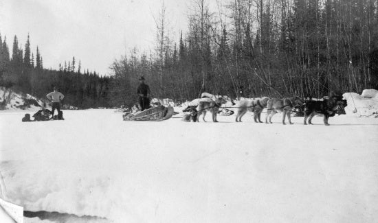 Travelling in Winter, c1910.