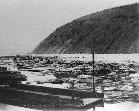 The Spring Breakup of the Yukon Jam of Ice At Dawson 7 P.M. May 5, 1907.