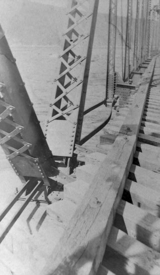 Bent Steel Straps on Klondike Mines Railway Bridge, May 1909
