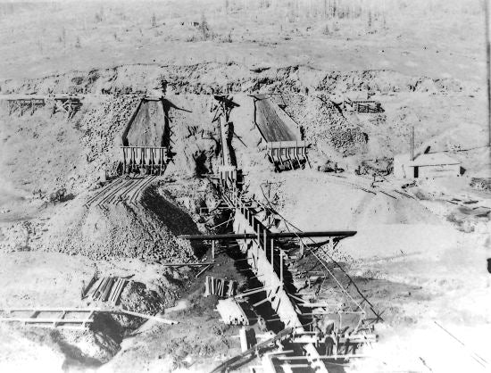 Bonanza Dam Under Construction, c1906.