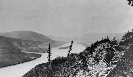 Yukon River Looking Downstream from Acklen Ditch, c1910.