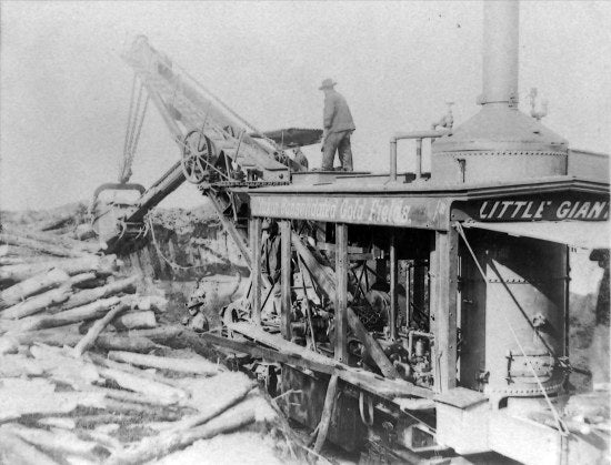 Construction of the Yukon Ditch, 1908.