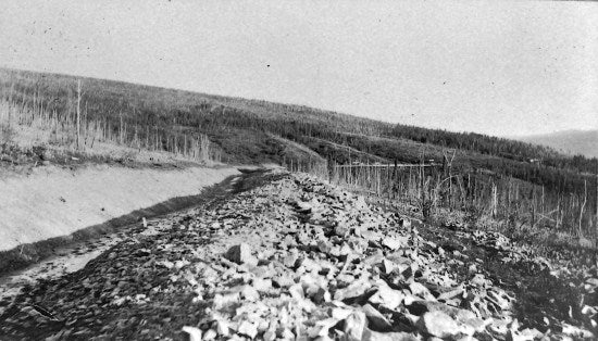 Main Ditch Near Lovett, Looking Up Bonanza, c1909.