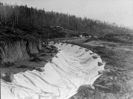 Canvas Lined Yukon Ditch near Cripple Creek, 1909.
