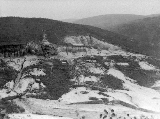 Trail Hill Hydraulic Mine, c1910.