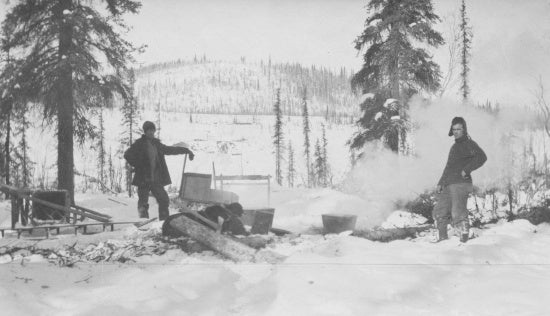 Winter Sluicing Operation, c1910.