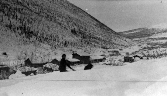Travelling in Winter, c1910.