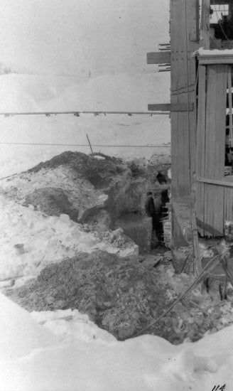Excavation Site Alongside Damaged Yukon Gold Company Dredge No. 1, 1913.