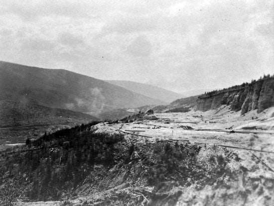 Yukon Gold Company Hydraulic Mining Operation, c1910.