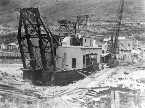 Yukon Gold Company Dredge No. 8 Under Construction, 1911.