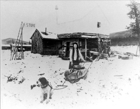 Members of the Crowley Family at Store on 5 Below Discovery, Sulphur Creek, c1901.