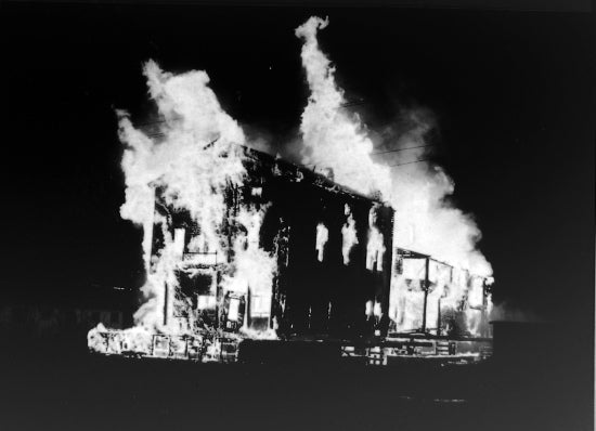 Bonanza Hotel on Fire, May 1976.