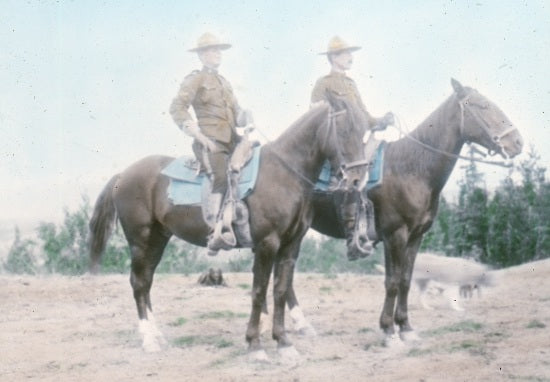 Two Royal Canadian Mounted Police, c1945.
