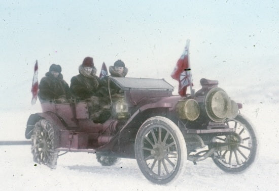 First Automobile and its Crew, Dawson to Whitehorse and Return, December 1912.