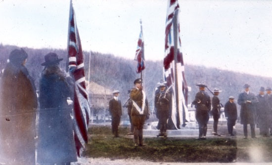 Flag Raising Ceremony, c1915.