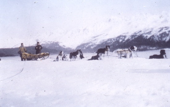 Travelling in Winter, c1900.