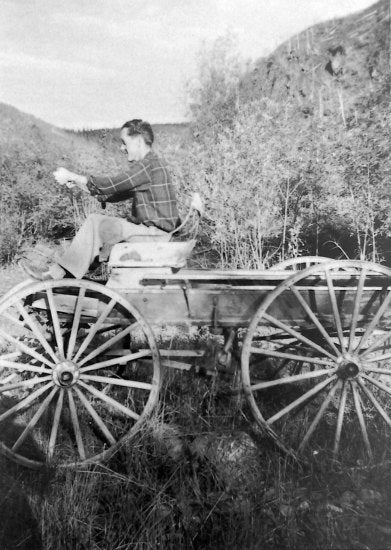 Horse Drawn Wagon at Klondike City, 1955.